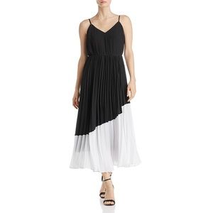 NANETTE LEPORE Black Pleated Color-block Dress